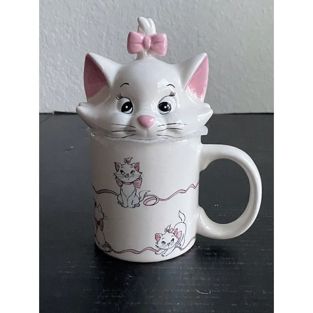 Disney The Aristocats Marie Cat Kitten Mug With Topper Figural Collectible NEW‎